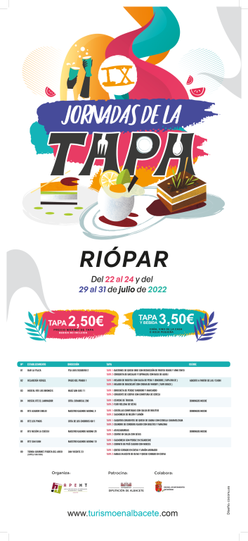 IX Jornadas de La Tapa de Riópar. Del  22 al 24 y del 29 al 31 de Julio